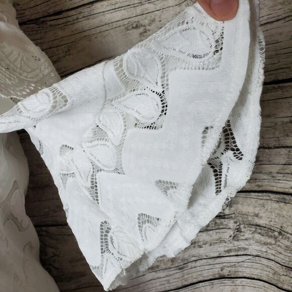 ViVi By Violet Weekend Ivory Lace Crochet Off the Shoulder White Dress Size XL - Picture 5 of 11